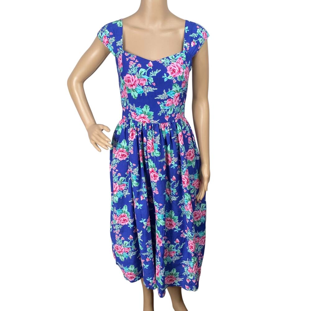 Vintage 70s Mademoiselle Bahamas Dress 8/10 | Romantic Prairie Open Back Pockets